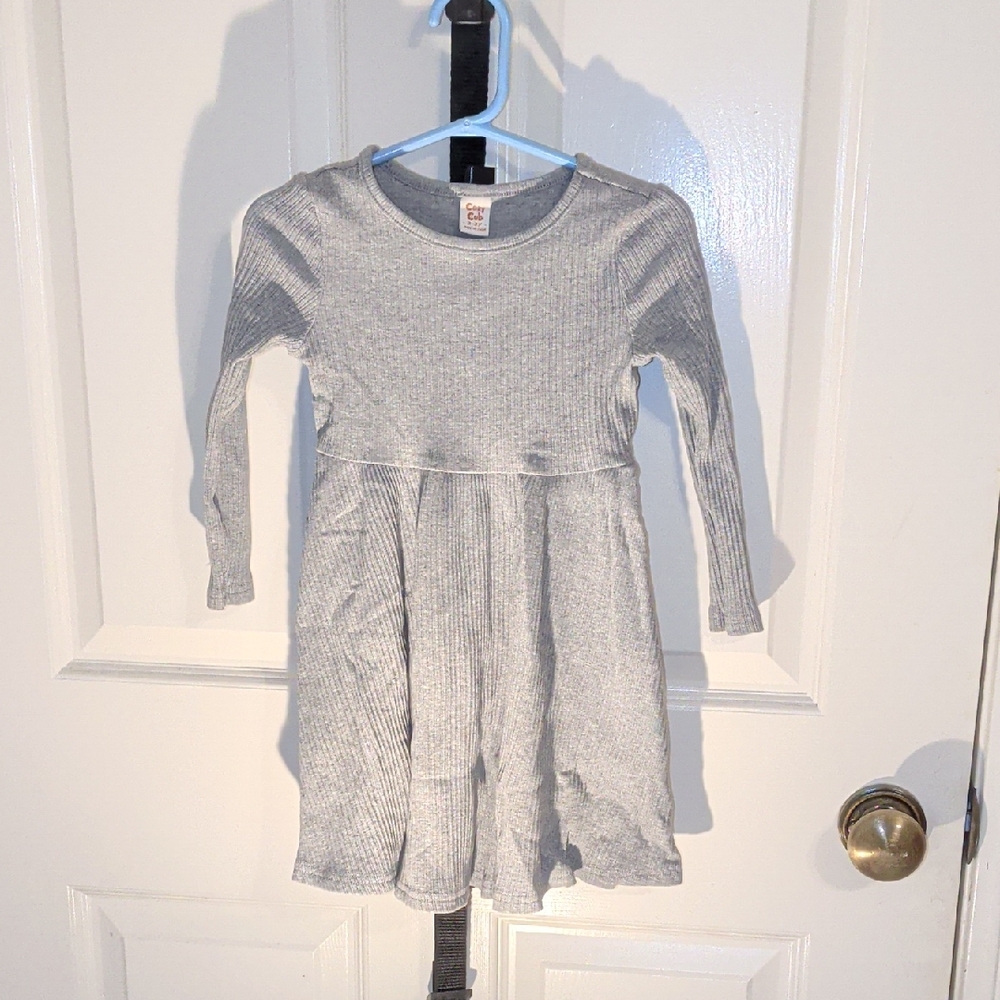 Super Cute Gray Ribbed Dress